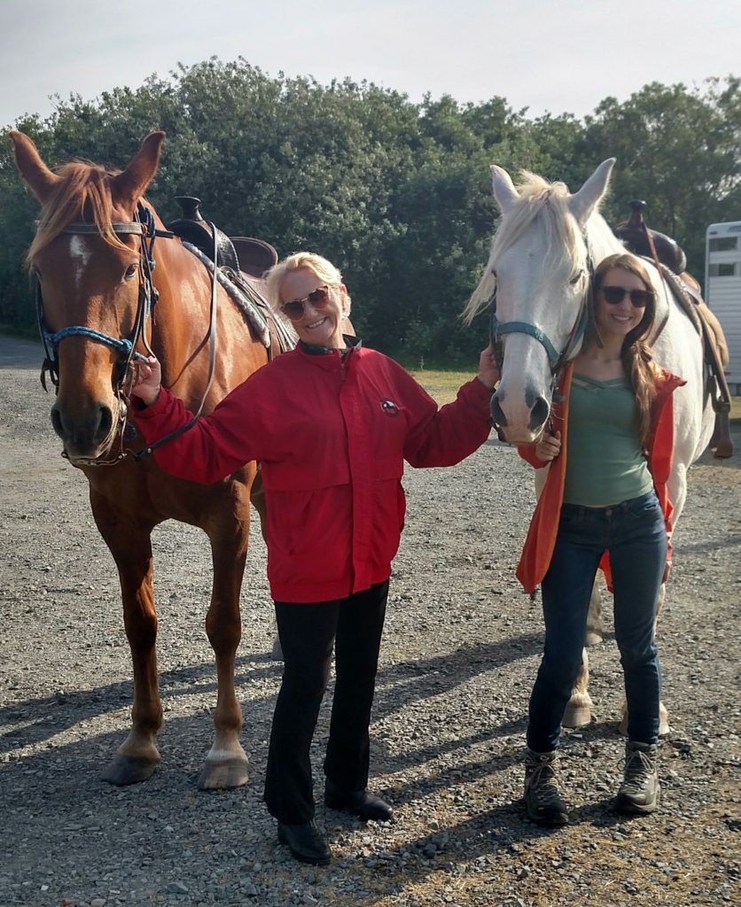Janet Winters & Rebecca Winters with horses