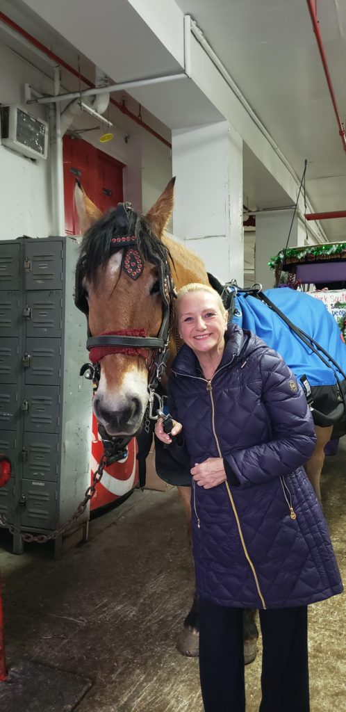 Whiskey the Central Park Carriage Horse and Janet Winters