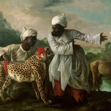 Cheetah and Stag with Two Indians, c.1765 